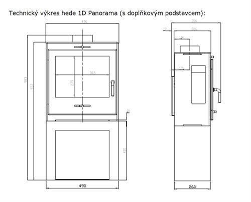 Krbová kamna Hede 1D Panorama 