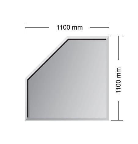 Sklo pod kamna London 6 - 1100x1100 mm