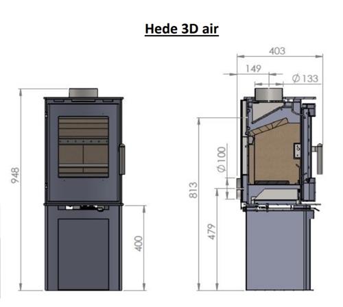 Krbová kamna Hede 3D air