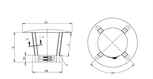 DWV33 Komínová stříška pr. 180 mm