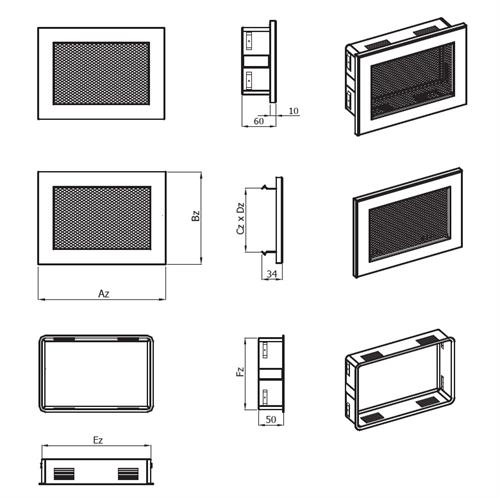 Style mřížka 220 x 90 se síťkou - černá