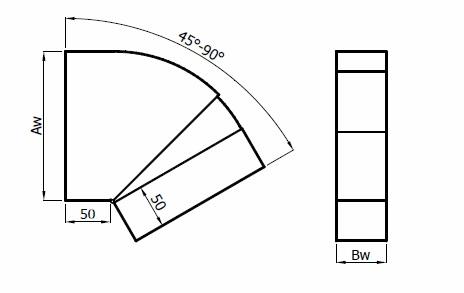 KARL Nastavitelné koleno 45°-90°/ 150x50 - kanál