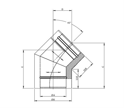 DWV18 Koleno 45° pr. 200 mm