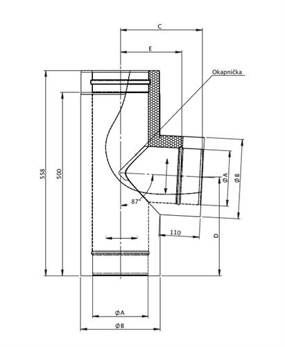 DWV11 Sopouch 87° s okapničkou pr.150 mm