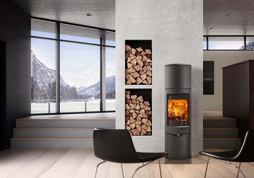 Krbová kamna Jotul F 368 ADV HT BP - podstavec s dvířky, nástavec, černý lak