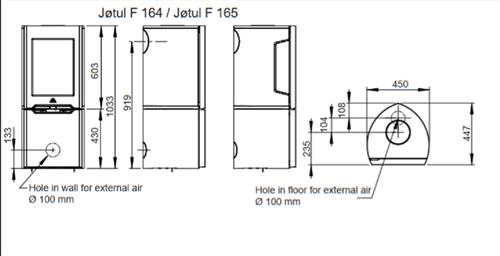 Krbová kamna Jotul F 165 BP - podstavec s dvířky, boční prosklení, černý lak