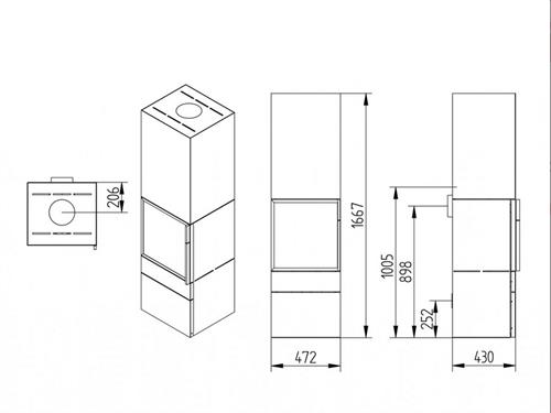 Krbová kamna  CUBIC 166