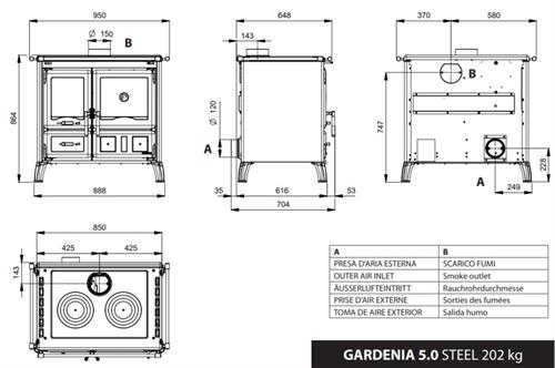 Kuchyňský sporák Gardenia 5.0 Steel