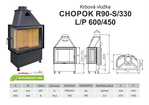 Krbová vložka Chopok R90-S/330 600x450