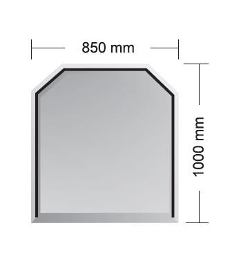 Sklo pod kamna Dublin 6 - 850x1000 mm