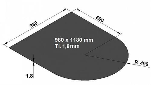 Plech A1 oblouk - 980x1180 mm