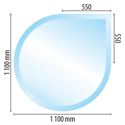 Sklo pod kamna - slza 1100x1100 mm