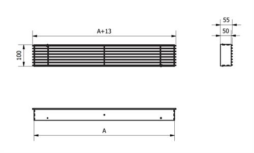 Lines mřížka 350 x 100 -  černá