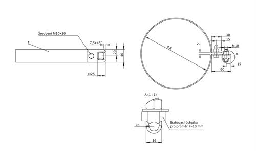 DWV69 Objímka pro uzemnění pr. 180 mm