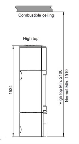 Krbová kamna Jotul F 368 ADV HIGH TOP - podstavec s dvířky, černý lak