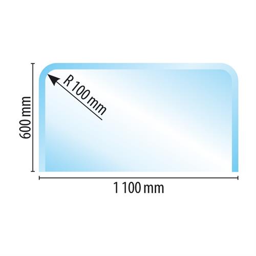 Sklo pod kamna - obdélník - 600x1100 mm