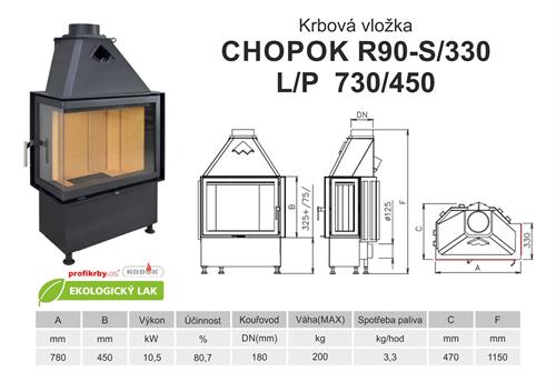 Krbová vložka Chopok R90-S/330 730x450