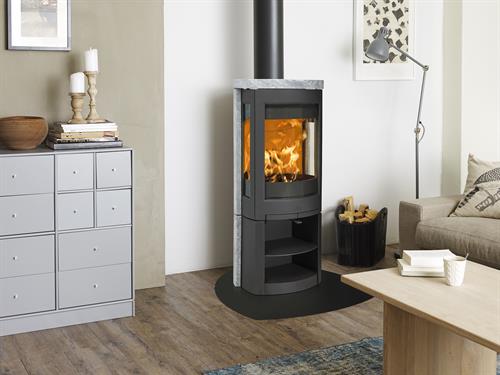 Krbová kamna Jotul F 377 ADV BP - boční prosklení, podstavec,mastek, černý lak