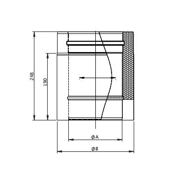 DWV15 Rovný díl 250 mm/pr.150 mm