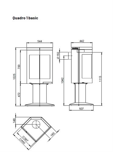 Krbová kamna QUADRO 1 Basic - na noze