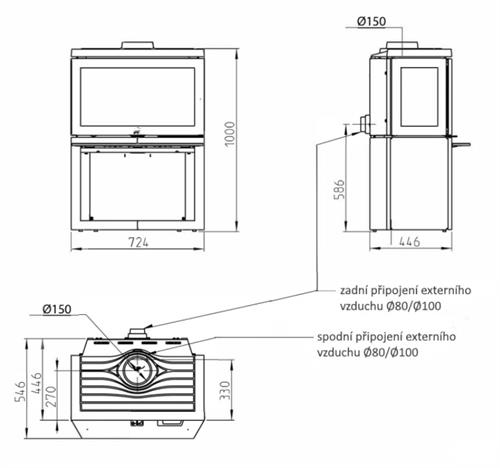 Krbová kamna Jotul F 620 B - podstavec, černý lak