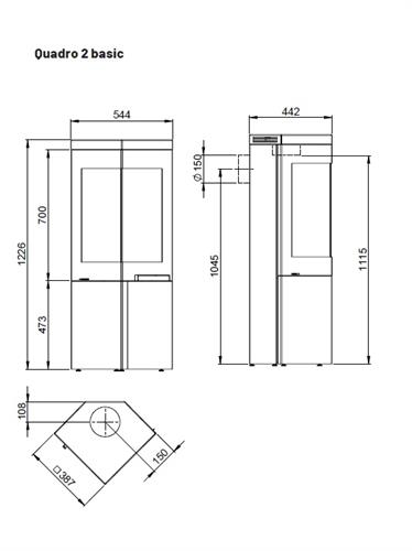 Krbová kamna QUADRO 2 Basic - na podstavci