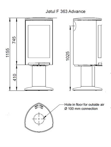 Kopie - Krbová kamna Jotul F 363 ADV - litinová noha, černý lak