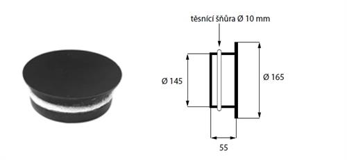 Záslepka kouřovodu s těsněním pr.150 černá
